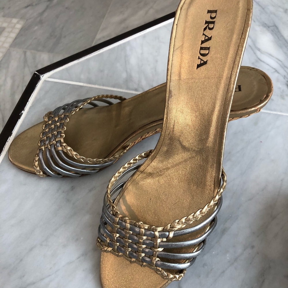 Metallic Prada Shoes